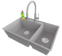 PRIMAGRAN Lavandino da Cucina al Mobile 80cm + Rubinetto, 78x53cm