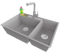 PRIMAGRAN Lavandino da Cucina al Mobile 80cm + Rubinetto, 78x53cm