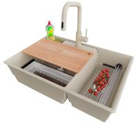 PRIMAGRAN Lavandino da Cucina al Mobile 80cm + Rubinetto, 78x53cm