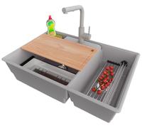 PRIMAGRAN Lavandino da Cucina al Mobile 80cm + Rubinetto, 78x53cm