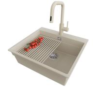 PRIMAGRAN Lavandino da Cucina Beige - Oslo Max Level, 58x53cm