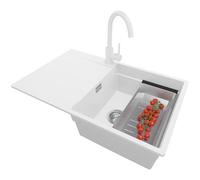 PRIMAGRAN Lavandino da Cucina Bianco - San Francisco Level, 78x50cm