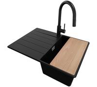 PRIMAGRAN Lavandino da Cucina Nero - Copenhagen Top, 70x50cm