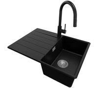 PRIMAGRAN Lavandino da Cucina Nero - Copenhagen Top, 70x50cm