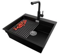 PRIMAGRAN Lavandino da Cucina Nero - Oslo Max Level, 58x53cm