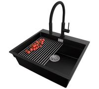 PRIMAGRAN Lavandino da Cucina Nero - Oslo Max Level, 58x53cm