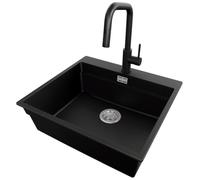 PRIMAGRAN Lavandino da Cucina Nero - Oslo Max Level, 58x53cm
