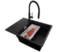 PRIMAGRAN Lavandino da Cucina Nero - San Francisco Level, 62x50cm