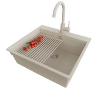 PRIMAGRAN Lavandino da Cucina Tutto Beige - Oslo Max Level, 58x53cm