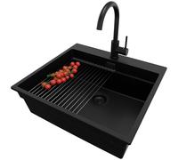 PRIMAGRAN Lavandino da Cucina Tutto Nero - Oslo Max Level, 58x53cm