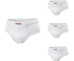 PRIMAL Boxer Uomo - Slip Uomo Offerta 4 Pezzi in Cotone Elasticizzato Taglie Maxi CONFORMATO (Slip Bianco, 5XL/60)