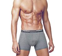 Primal N. 3 Boxer Uomo in Cotone BIELASTICO Soft Elastico PARLATO - Colori Assortiti (Nero, Blu e Grigio)