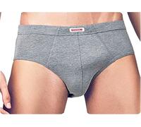 Primal N. 6 Slip Uomo in Cotone BIELASTICO Soft Elastico RIBATTUTO Tinta Unita Assortito (Nero,Blu e Grigio)