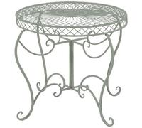 CLP Tavolino Rotondo da Giardino Nostalgico in Ferro Sheela I Tavolo Tondo Balcone Romantico Ø 76 CM Alt 69 CM, Colore:Antico-Verde
