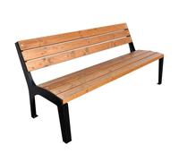 Primario Grande Panchina da Esterno Resistente alle Intemperie - Panca da Giardino in Legno di Abete Scandinavo Levigato, Metallo Verniciato a Polvere - Capacità di 350kg (Brico Mogano 125 cm,CE)