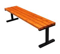 Primario Grande Panchina da Esterno Resistente alle Intemperie - Panca da Giardino in Legno di Abete Scandinavo Levigato, Metallo Verniciato a Polvere - Capacità di 350kg (Boston-BO Mogano 125 cm,CE)