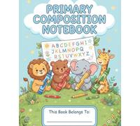 Primary Composition Notebook: Cute Jungle Animals Drawing and Handwriting Story Journal for Kids, Preschool & Kindergarten to Grade 2 (Half Page Dotted Midline, 7.5 x 9.25 in)