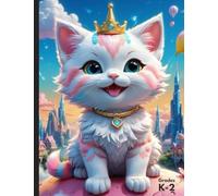 Primary Composition Notebook for Grades K-2 - Adorable Royal White Kitten with Crown in a Magical Fantasy World: K-2 (Kindergarten to 2nd Grade)