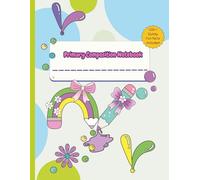 Primary Composition Notebook K-2 with Picture Space: Cute Pencil Design, Primary Story Journal, Dotted Midline, Drawing Space on Top,100+ Quirky Fun ... for Girls or Boys, 8.5" x 11", Half Ruled