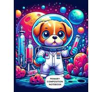 Primary Composition Notebook: Space Puppy Scientist Writing & Drawing Journal for Kids: Adorable Astro Pup Lab Sketchbook with Colorful Galaxy Science Art for Young Learners