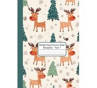 Primary Handwriting Exercise Book - Reindeer & Winter Trees - KS1 Writing Book with Dotted Midline - Handwriting Practice for Early Writers - Autumn Term Book for Boys & Girls