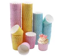 Primasage 150 Pezzi Pirottini per Muffin Carta, Resistenti alle Alte Temperature Polka Dot Pirottini, Resistenti all'Olio Tavole per Muffin Adatti per Cuocere Muffin, Torte, Riunioni di Famiglia