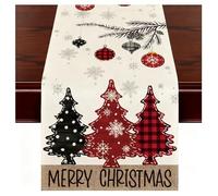 Primasage Runner Natalizio da Tavolo, Stile Rustico Tovaglia Natalizia, Decorazione per Ristoranti per Feste di Natale, Runner Natalizio è adatto per Decorazioni da Tavola per Interni ed Esterni
