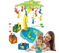 Primate Balance Tower - Palm Stacking Block, Skill Motor Starter, Tumbling | Educational Home Decor Monkey Around Game Monkey Climbing Tree Balancing Ga Interactive Tabletop Toy For Boys & Girls