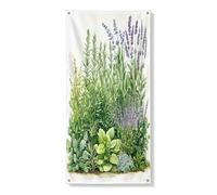 Primavera Acquerello Erba Esterno Copertura Della Porta 91x182 Pollice, Natura Pianta Fiore Botanico Porta Posteriore Banner Decorazione Ingresso Decorazione Divertente Erba Home Indoor Portico