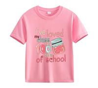 Primavera and Autumn New Fashionable Cute Print Comfortable Version of The Girls Printed T Shirt Gatto Shirt Girl, Colore: rosa., 4-5 Jahre