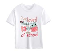 Primavera and Autumn New Fashionable Cute Print Comfortable Version of The Girls Printed T Shirt Gatto Shirt Girl, bianco, 2-3 Jahre