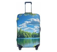 Primavera Blue Skies and Sunshine, copertura elastica per bagagli da viaggio per pesca all'aperto, protezione per valigie, stampa per valigie, antigraffio, Nero , L