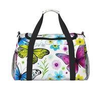 Primavera colorata stampa farfalla pieghevole Carry On Tote grande capacità mano Carry Bag per aeroplano weekend fughe