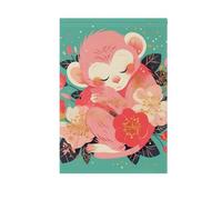 Primavera Colore Carino Scimmia bandiere esterne banner porta pasqua banner per la decorazione del giardino 28x40 doppia faccia