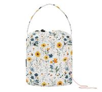 Primavera Colorful Rustico Floreale Crochet Borse Piccolo Sacchetto di Filato con Fori Sacchetto di Immagazzinaggio per Viaggio