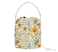 Primavera Colorful Rustico Floreale Filato Storage Bag Crochet Progetto Borse con Fori Crochet Tote per Crochet Strumenti di Stocc