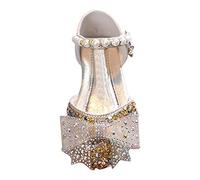 Primavera e Autunno Edizione Coreana Ragazze Piccole e Grandi Casual Scarpe Singole Scarpe Performance Scarpe Bambine Scarpe in Pelle Bambino Taglia 9 Sandali Ragazze, Oro, 12 UK Child X-Narrow