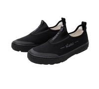 Primavera e Autunno Tela Basso Taglio Protezione del Lavoro Sito di Costruzione Scarpe in Gomma Fondo Spesso Leggero Resistente all Usura Scarpe di Rilascio in Gomma (Nero,36)