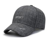 Primavera e Autunno Uomo Cappello Da Baseball Protezione Solare Anatra Lingua Cappello A Scacchi Casual Vecchio Cappello Sport Outdoor (Grigio)