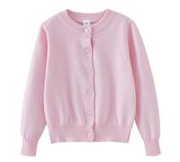 Primavera e Cardigan lavorato a maglia per bambini, a maniche lunghe, in puro cotone, invernale, per cani di piccola taglia (rosa, 9-11 anni)