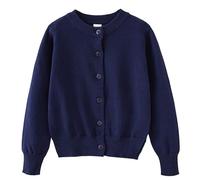 Primavera e Cardigan lavorato a maglia per bambini, a maniche lunghe, in puro cotone, invernale, per cani di piccola taglia (blu scuro, 5-6 anni)