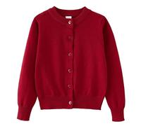 Primavera e Cardigan lavorato a maglia per bambini, a maniche lunghe, in puro cotone, invernale, per cani di piccola taglia (rosso, 5-6 anni)