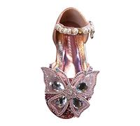 Primavera e, edizione coreana, medie e grandi ragazze principessa, casual singolo, scarpe performance, scarpe in pelle, scarpe da danza antiscivolo bambino, Colore: rosa., 31 EU X-Stretta