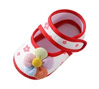 Primavera Ed Estate Bambini Infantile Scarpe Del Bambino Della Ragazza Sandali Punta Rotonda Fondo Piatto Morbido Luce Confortevole Tinta Unita Fiori Big Boy, Rosso, 20 EU