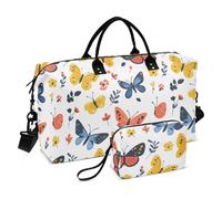 Primavera Farfalla Colorata Decorativo Carry On Weekend Bag Sport Tote Gym Bag con Cinghia Regolabile per Sport Impermeabile maletas para gimnasio