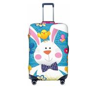 Primavera Felice Pasqua Vacanze Stampa Valigie Copertura Protettiva Bagagli Da Viaggio Copertura Bagagli Lavabile Anti-Graffio, Nero , M