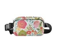 Primavera Fiori Colorati Elegante Cerniera Fanny Pack Sling Bag per le donne d'affari Mini con Cinghia Regolabile per Viaggi Shopping Running bolsas de cintura para mujer, fiori colorati primaverili,
