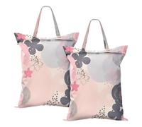 primavera fiori colorati pesca sacchetto di lavanderia impermeabile per viaggio borse bagnate per nuoto bagno vestiti sporchi borsa con manico 2 PCS
