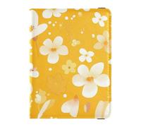 Primavera Fiori Gialli Illustrazione Cuoio decorativo porta passaporto famiglia Vaccino Copertura Del Titolare Della Carta Combo Porta Passaporto Impermeabile, primavera, giallo, fiori, illustrazione,