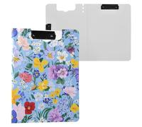 Primavera Fiori Orchidea Viola Del Pensiero Giacinti Blu Pieghevole Appunti Orizzontale e Verticale Doppia Clip Board con Copertura Appunti Raccoglitore Accessori Laboratorio
